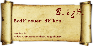 Brünauer Ákos névjegykártya